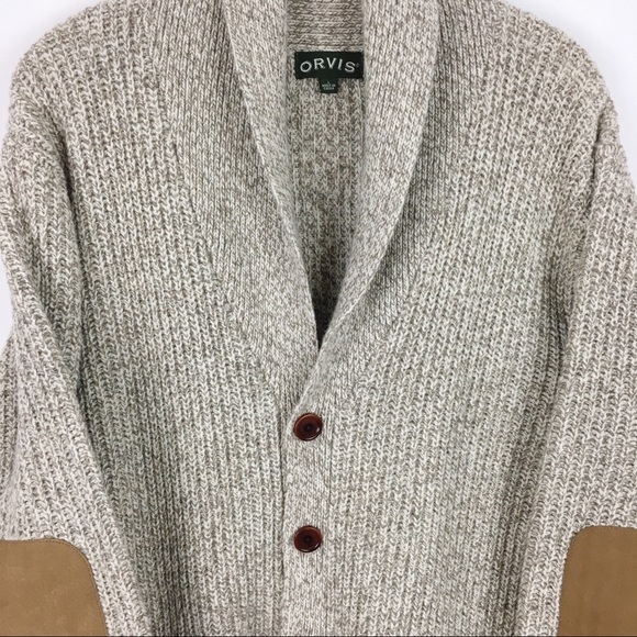 Orvis Wool Blend Shawl Cardigan Sweater 